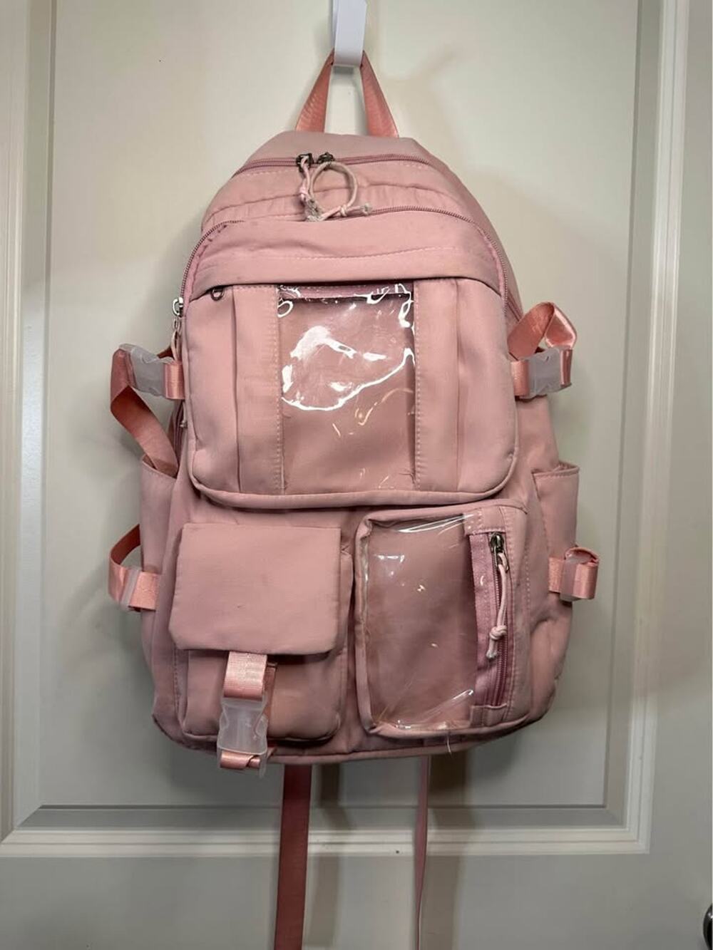 Pink Kawaii Customizable Backpack 22L 10 Pockets Padded Laptop Sleeve School Kid